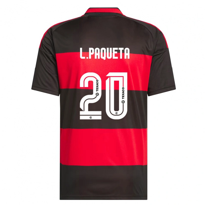 Danxen Femme Maillot Lucas Paquetá #20 Rouge Noir Blanc Tenues Domicile 2026/27 T-Shirt