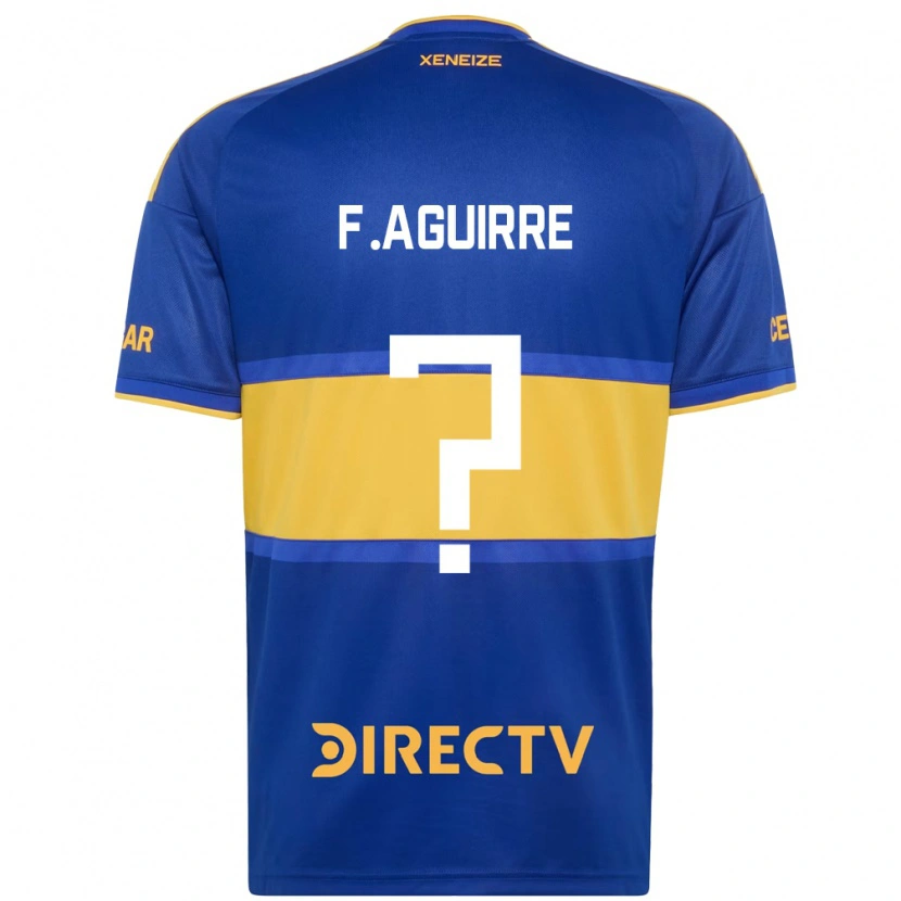 Danxen Femme Maillot Federico Aguirre #0 Bleu Royal Jaune Tenues Domicile 2026/27 T-Shirt