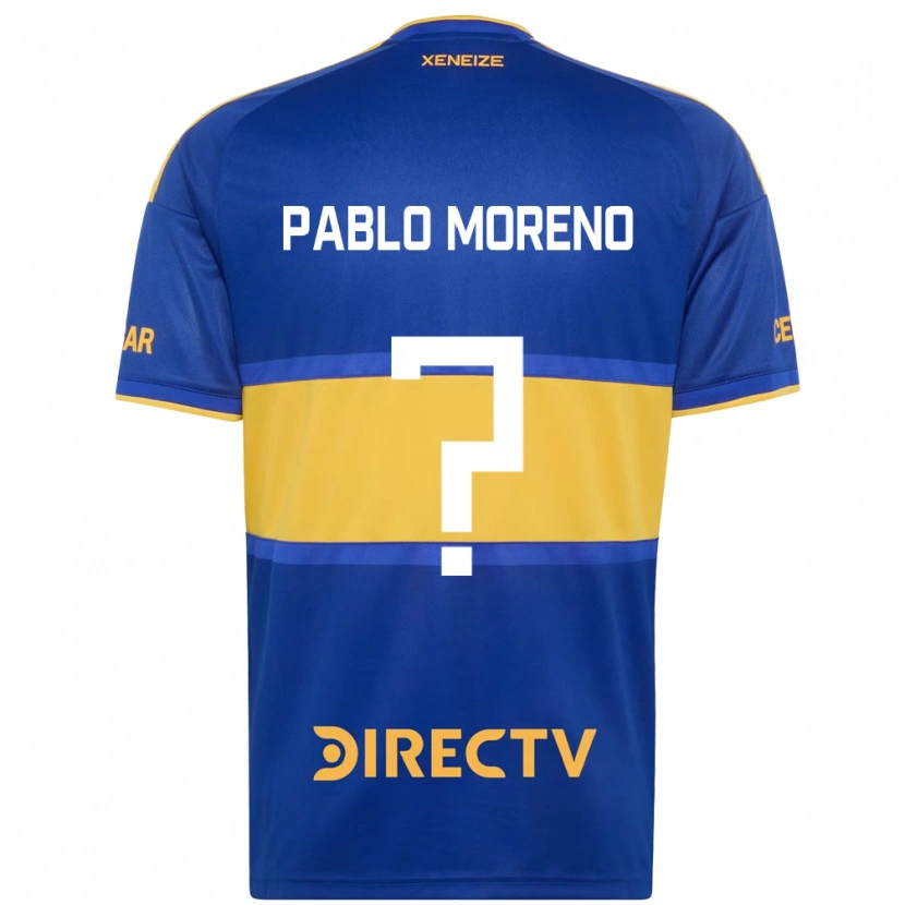 Danxen Femme Maillot Juan Pablo Moreno #0 Bleu Royal Jaune Tenues Domicile 2026/27 T-Shirt