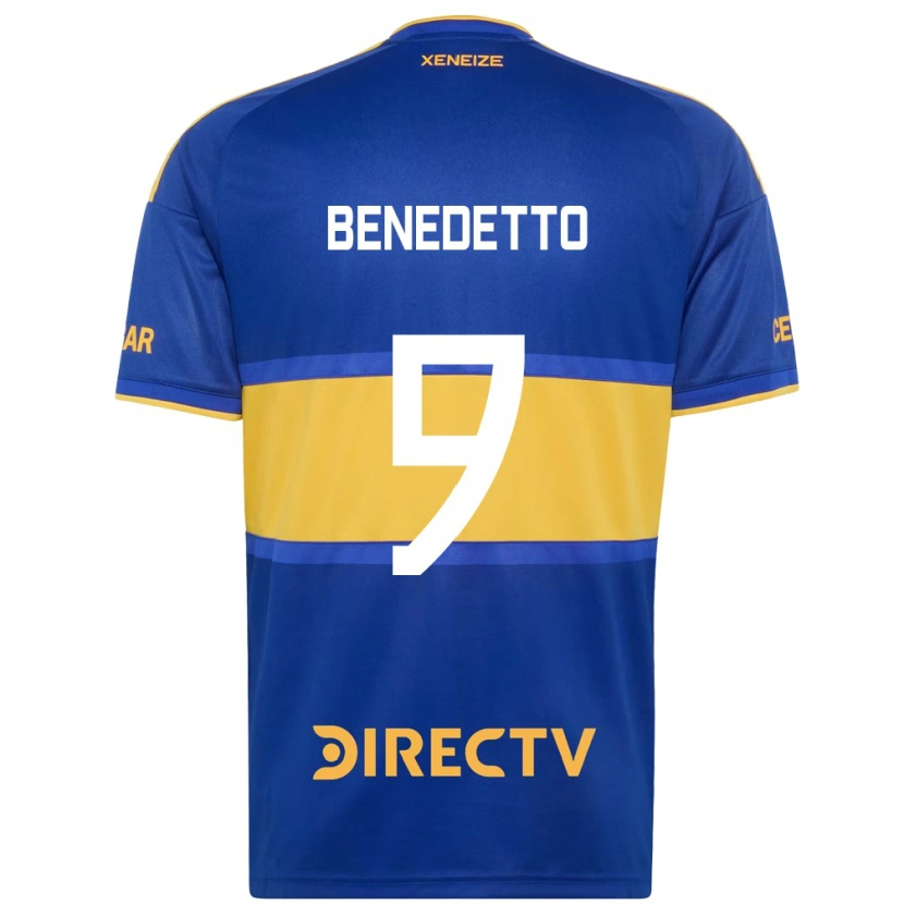 Danxen Femme Maillot Dario Benedetto #9 Bleu Royal Jaune Tenues Domicile 2026/27 T-Shirt