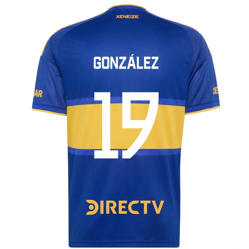 Danxen Femme Maillot Ezequiel González #19 Bleu Royal Jaune Tenues Domicile 2026/27 T-Shirt