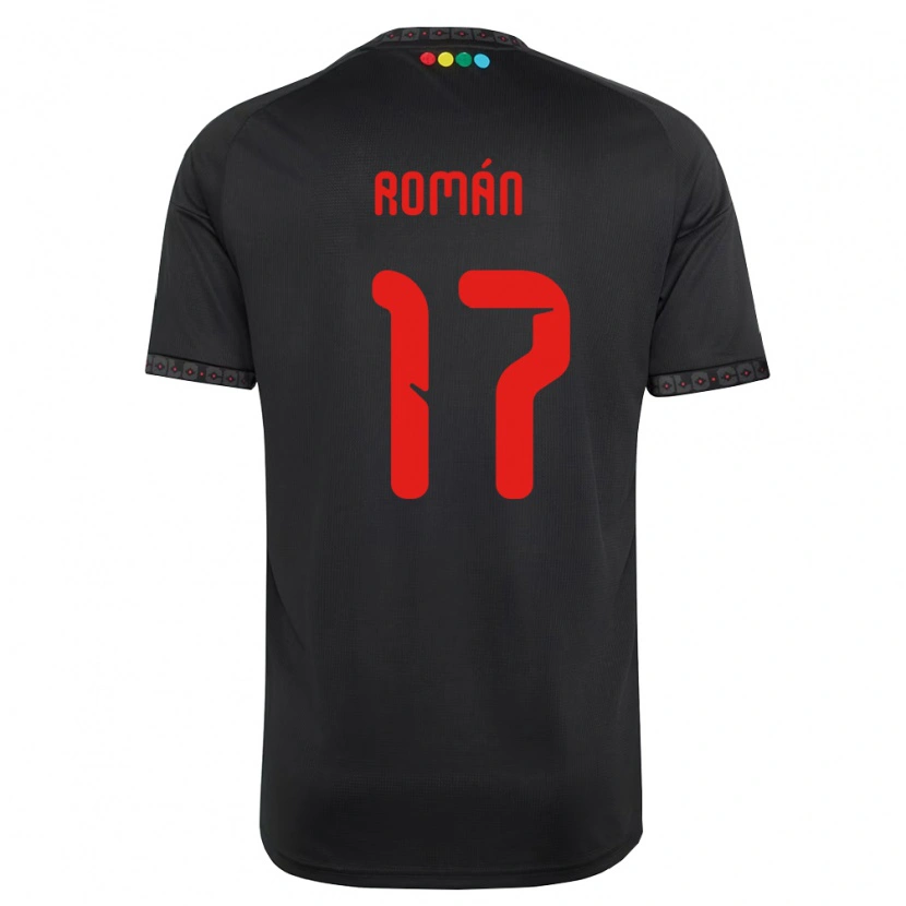 Danxen Femme Maillot Iván Román #17 Noir Rouge Tenues Extérieur 2026/27 T-Shirt