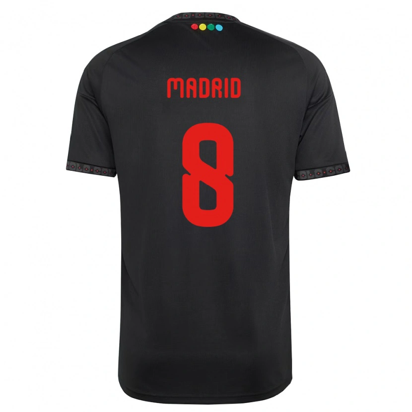 Danxen Femme Maillot Álvaro Madrid #8 Noir Rouge Tenues Extérieur 2026/27 T-Shirt