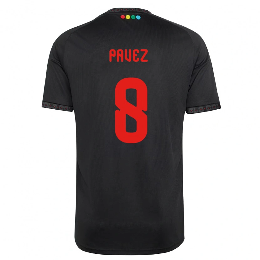 Danxen Femme Maillot Esteban Pavez #8 Noir Rouge Tenues Extérieur 2026/27 T-Shirt