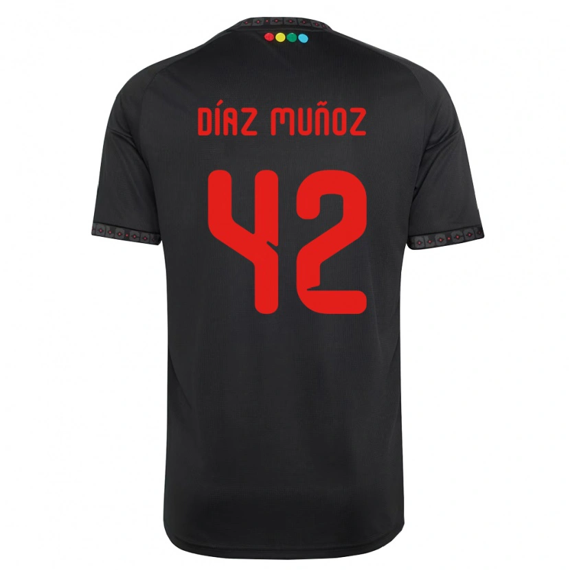 Danxen Femme Maillot Cristian Díaz Muñoz #42 Noir Rouge Tenues Extérieur 2026/27 T-Shirt