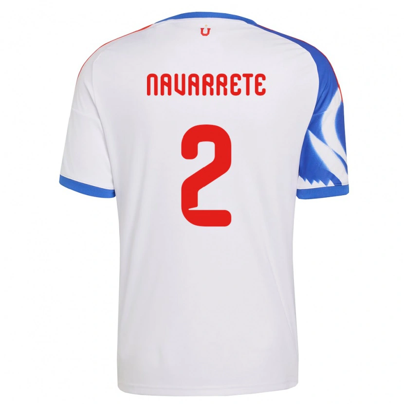 Danxen Femme Maillot Daniel Navarrete #2 Blanc Bleu Marine Tenues Extérieur 2026/27 T-Shirt