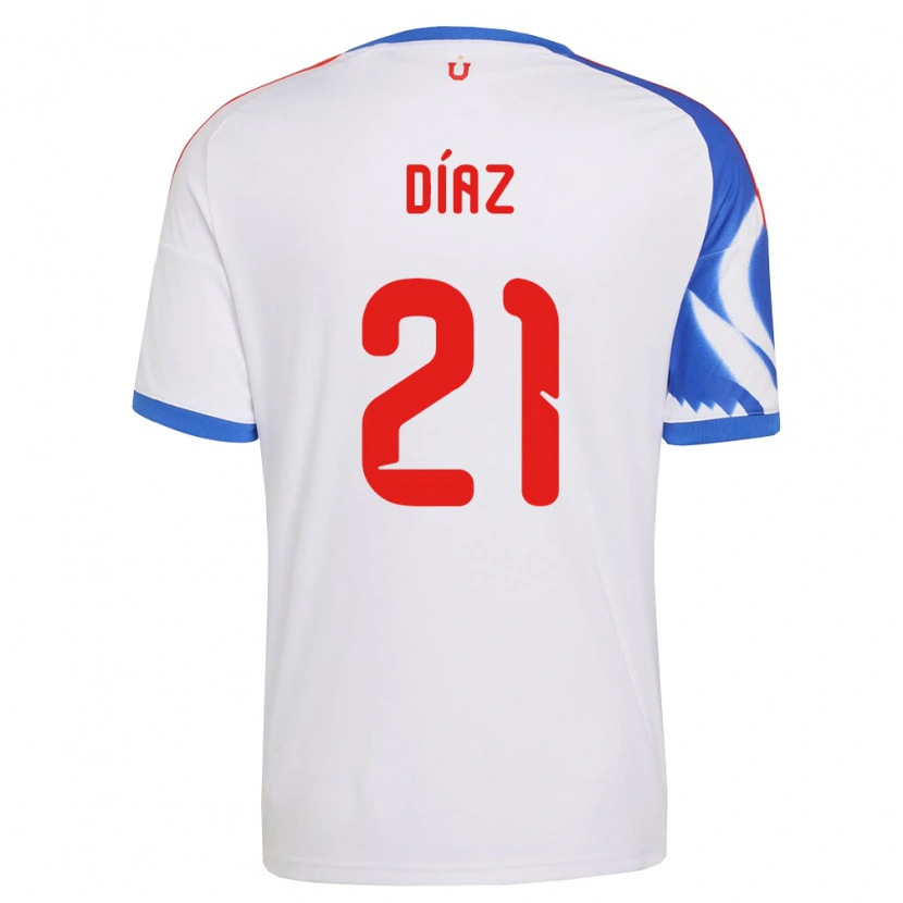 Danxen Femme Maillot Marcelo Díaz #21 Blanc Bleu Marine Tenues Extérieur 2026/27 T-Shirt