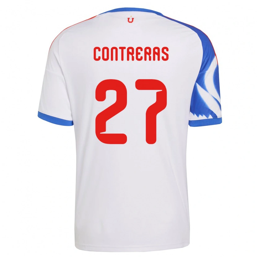 Danxen Femme Maillot Rodrigo Contreras #27 Blanc Bleu Marine Tenues Extérieur 2026/27 T-Shirt