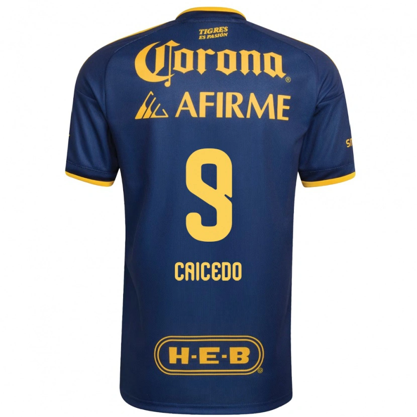 Danxen Femme Maillot Jordy Caicedo #9 Bleu Royal Jaune Tenues Extérieur 2026/27 T-Shirt