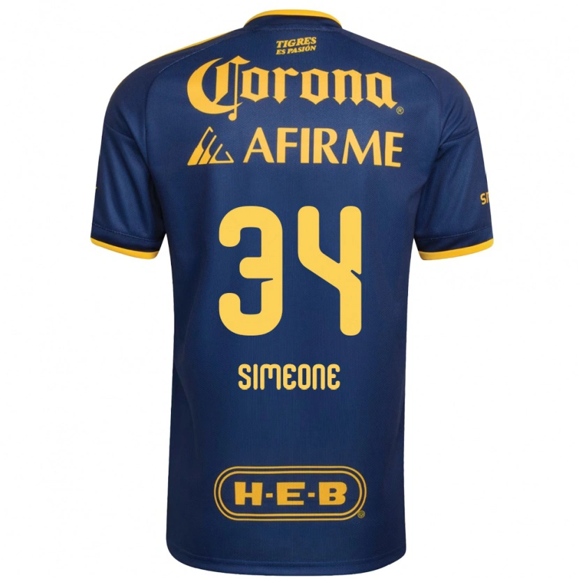 Danxen Femme Maillot Henrique Simeone #34 Bleu Royal Jaune Tenues Extérieur 2026/27 T-Shirt