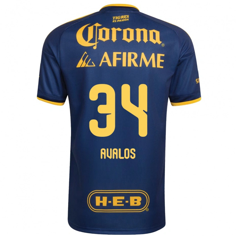Danxen Femme Maillot Erick Avalos #34 Bleu Royal Jaune Tenues Extérieur 2026/27 T-Shirt