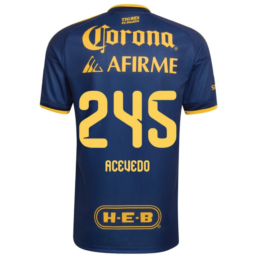 Danxen Femme Maillot Kevin Acevedo #245 Bleu Royal Jaune Tenues Extérieur 2026/27 T-Shirt