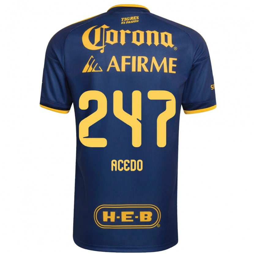 Danxen Femme Maillot Kevin Acedo #247 Bleu Royal Jaune Tenues Extérieur 2026/27 T-Shirt