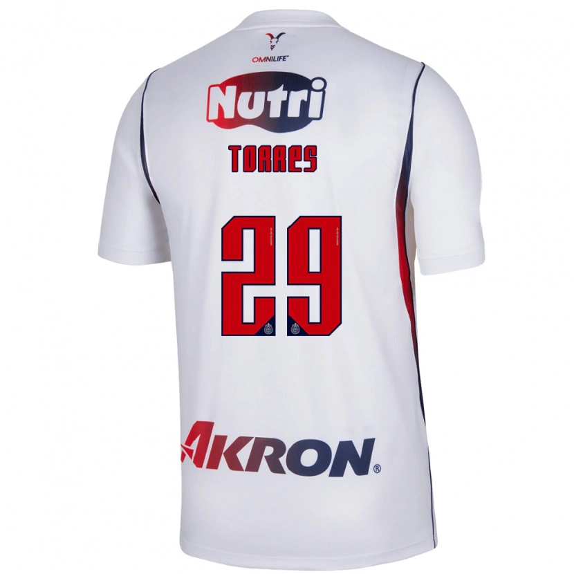 Danxen Femme Maillot Alan Torres #29 Blanc Bleu Marine Rouge Tenues Extérieur 2026/27 T-Shirt