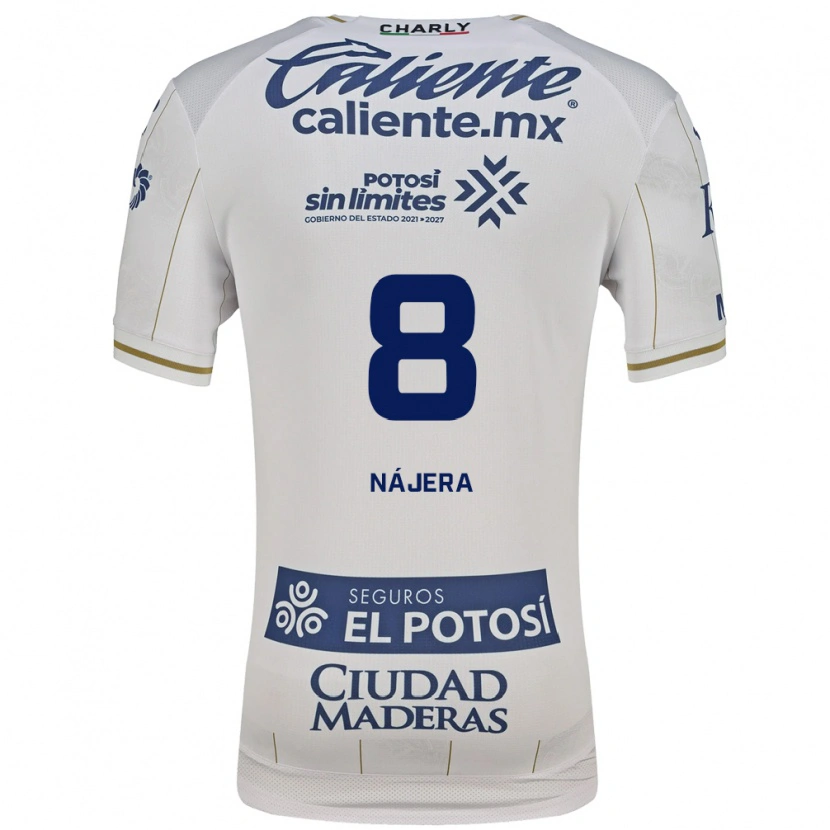 Danxen Femme Maillot Ronaldo Nájera #8 Blanc Bleu Tenues Extérieur 2026/27 T-Shirt