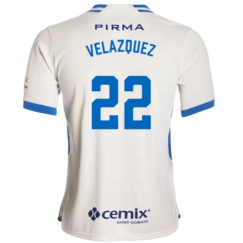 Danxen Femme Maillot Hireri Velazquez #22 Blanc Bleu Rouge Tenues Extérieur 2026/27 T-Shirt