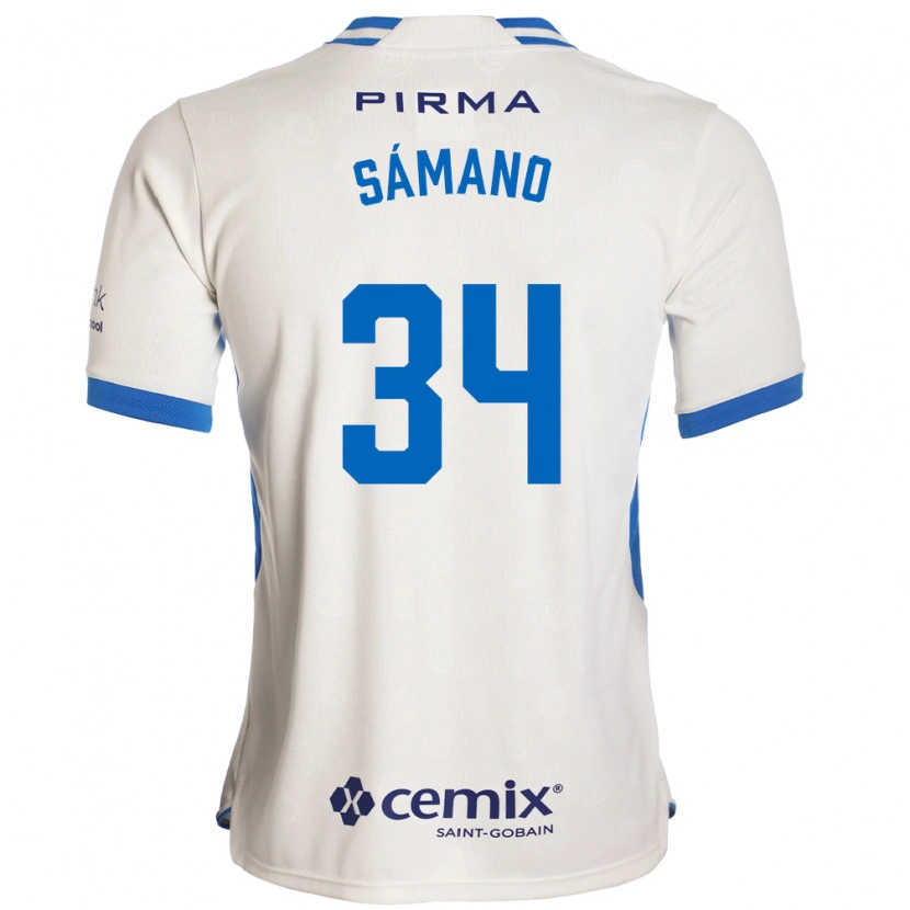 Danxen Femme Maillot Leonardo Sámano #34 Blanc Bleu Rouge Tenues Extérieur 2026/27 T-Shirt