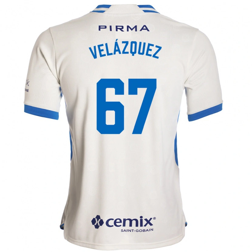 Danxen Femme Maillot Jaziel Mendoza #67 Blanc Bleu Rouge Tenues Extérieur 2026/27 T-Shirt