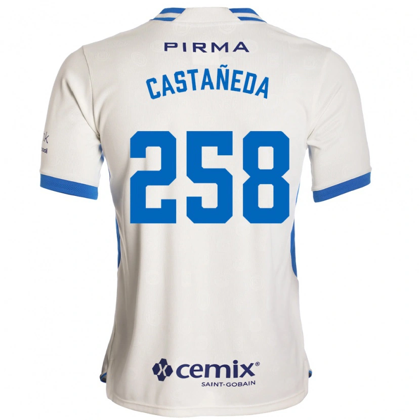 Danxen Femme Maillot Emiliano Castañeda #258 Blanc Bleu Rouge Tenues Extérieur 2026/27 T-Shirt