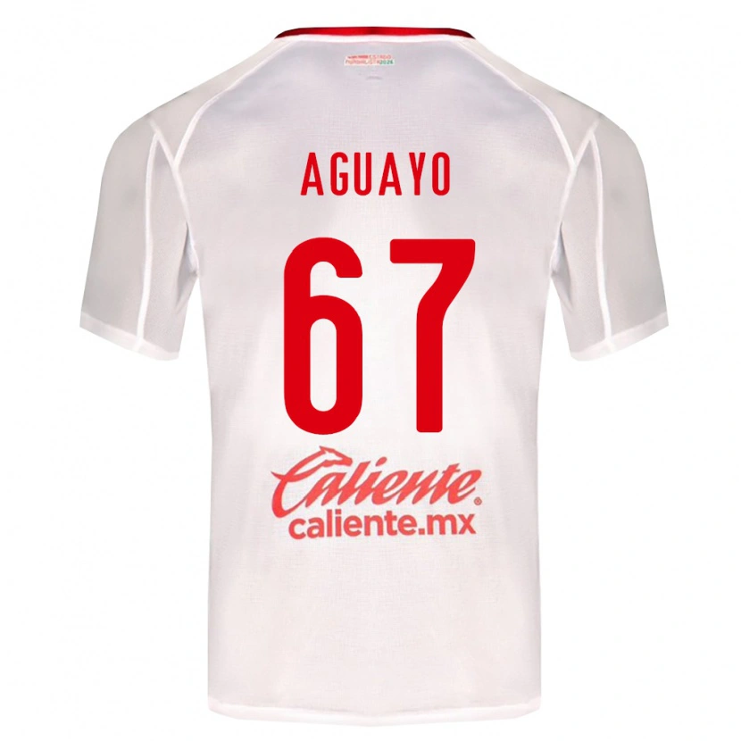 Danxen Femme Maillot Sergio Aguayo #67 Blanc Vert Rouge Tenues Extérieur 2026/27 T-Shirt