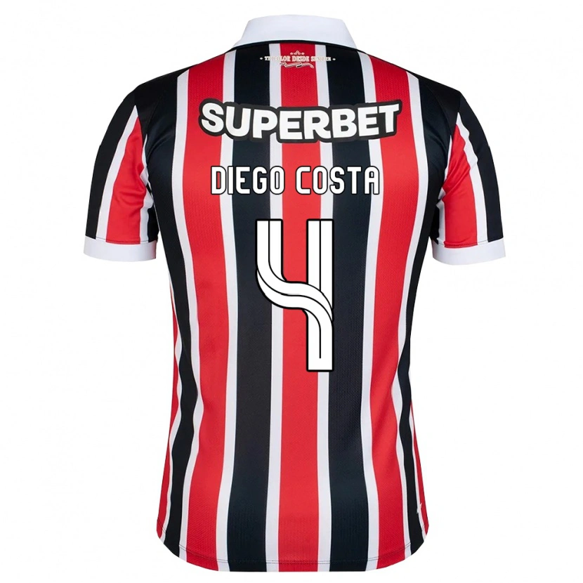 Danxen Femme Maillot Diego Costa #4 Rouge Blanc Noir Tenues Extérieur 2026/27 T-Shirt
