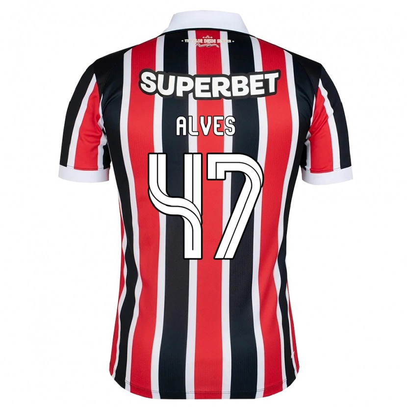 Danxen Femme Maillot Matheus Alves #47 Rouge Blanc Noir Tenues Extérieur 2026/27 T-Shirt