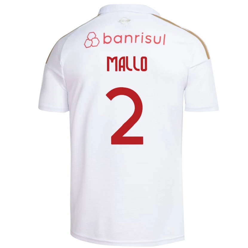 Danxen Femme Maillot Hugo Mallo #2 Blanc Rouge Tenues Extérieur 2026/27 T-Shirt