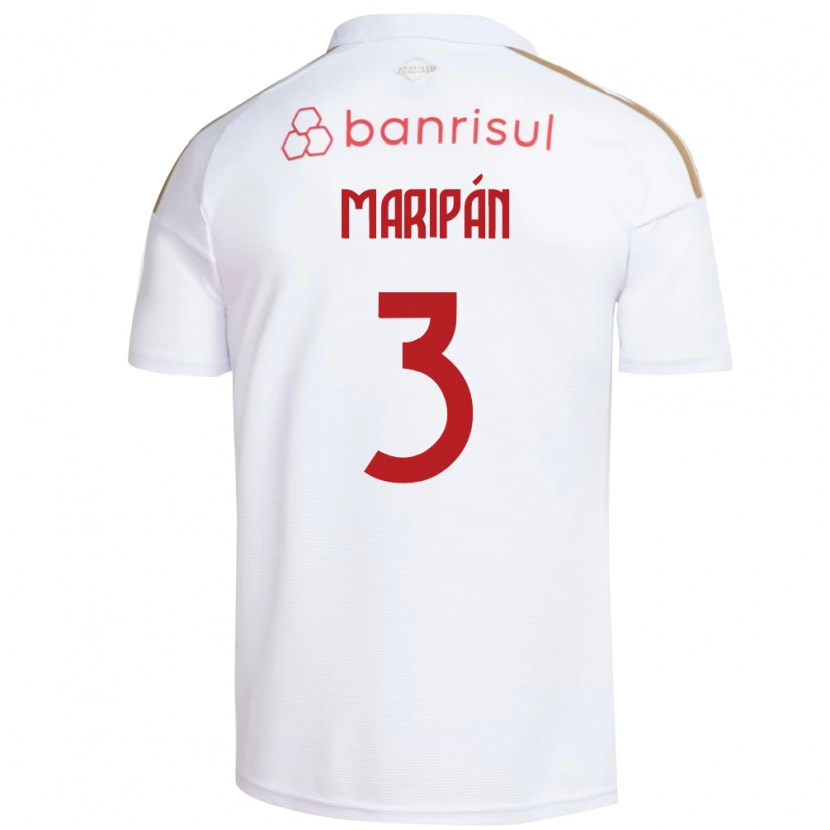 Danxen Femme Maillot Guillermo Maripán #3 Blanc Rouge Tenues Extérieur 2026/27 T-Shirt