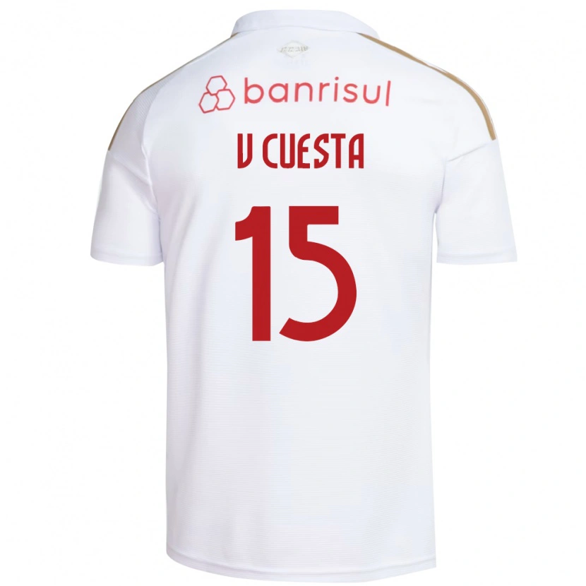 Danxen Femme Maillot Victor Cuesta #15 Blanc Rouge Tenues Extérieur 2026/27 T-Shirt