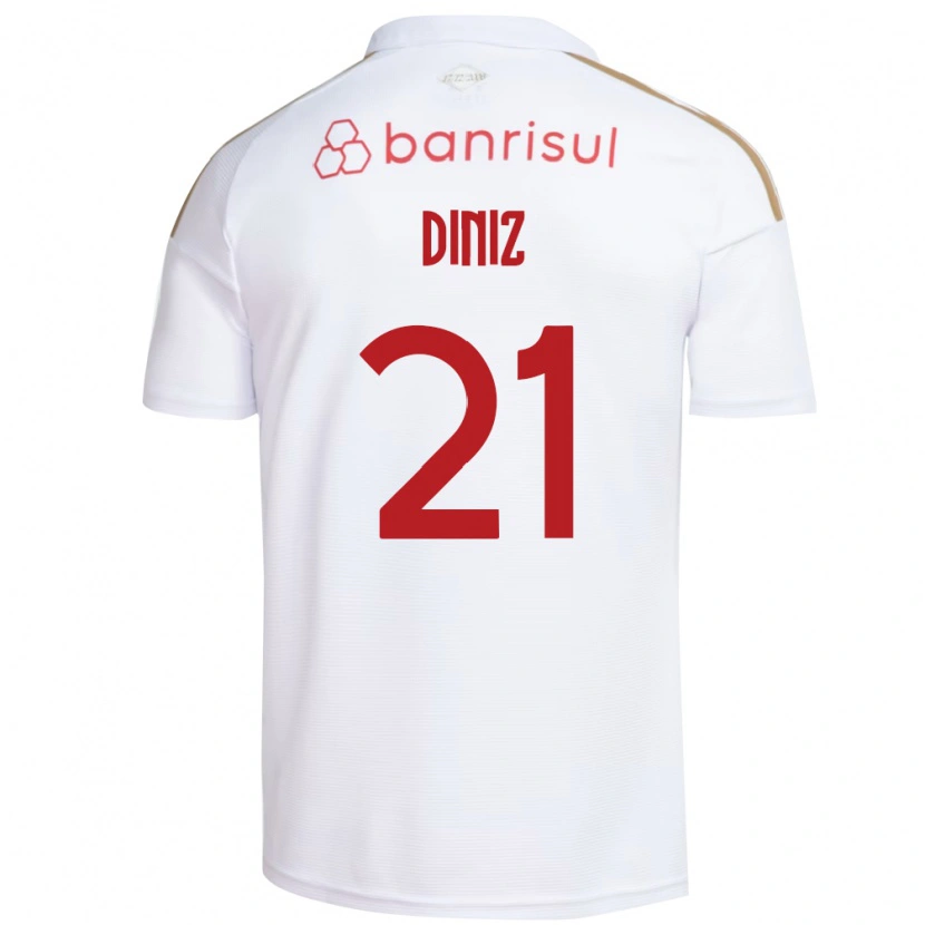 Danxen Femme Maillot Kauã Diniz #21 Blanc Rouge Tenues Extérieur 2026/27 T-Shirt