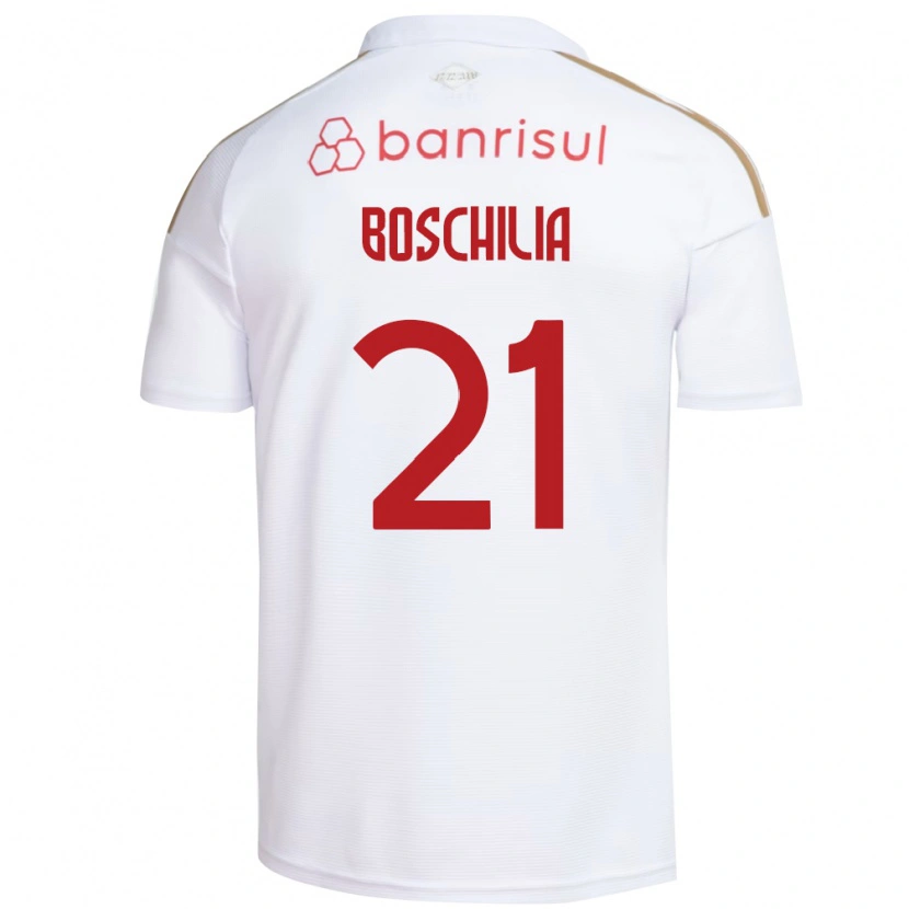 Danxen Femme Maillot Gabriel Boschilia #21 Blanc Rouge Tenues Extérieur 2026/27 T-Shirt