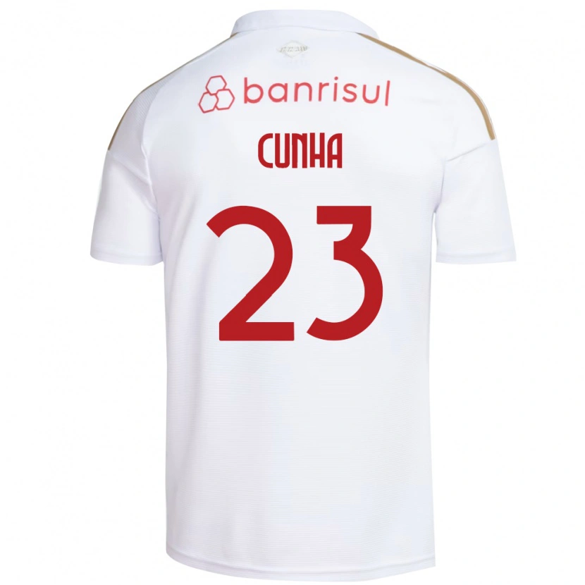 Danxen Femme Maillot Matheus Cunha #23 Blanc Rouge Tenues Extérieur 2026/27 T-Shirt