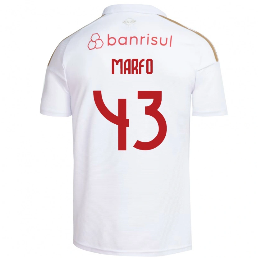Danxen Femme Maillot Denis Marfo #43 Blanc Rouge Tenues Extérieur 2026/27 T-Shirt
