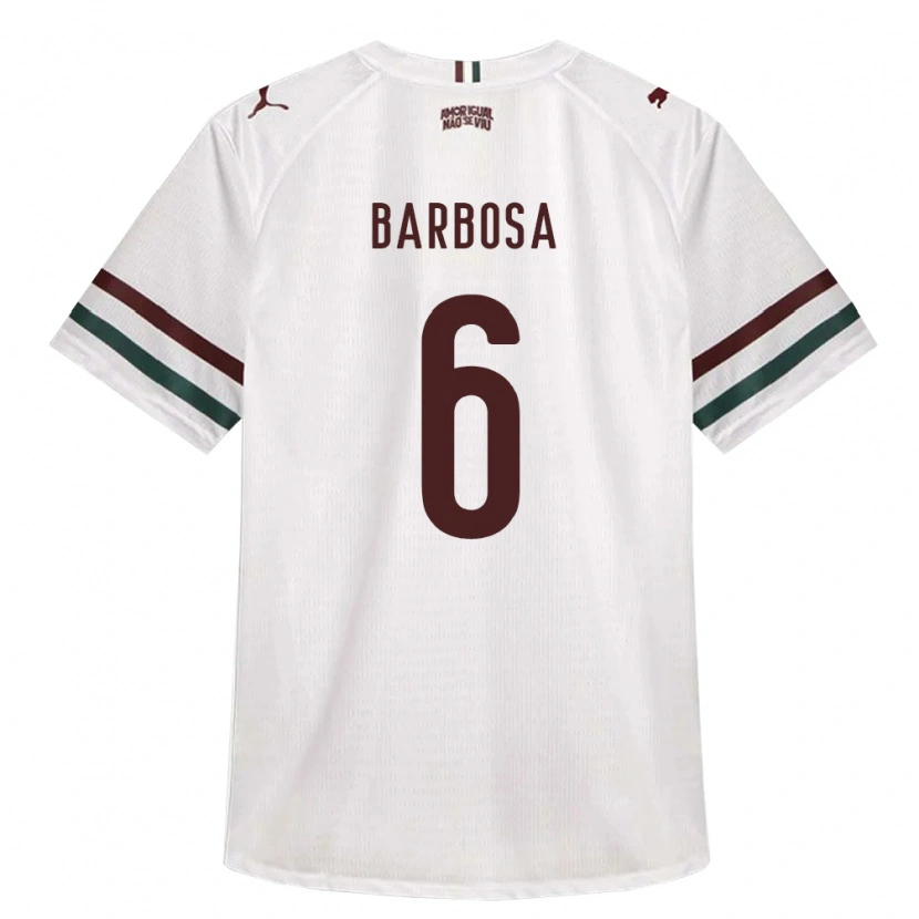 Danxen Femme Maillot Diogo Barbosa #6 Blanc Vert Bourgogne Tenues Extérieur 2026/27 T-Shirt