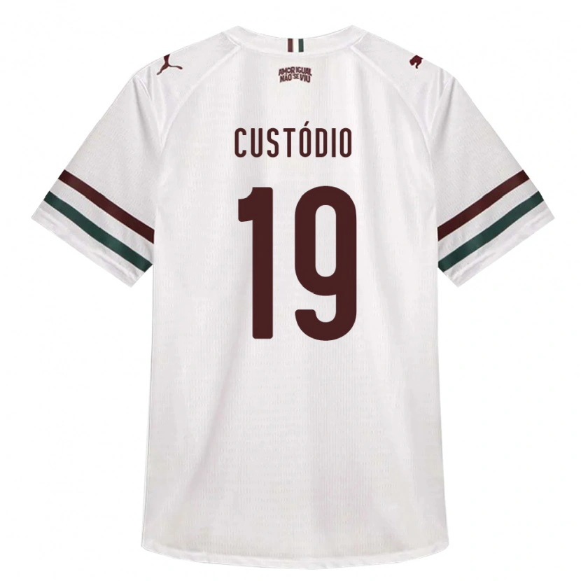Danxen Femme Maillot Gustavo Custódio #19 Blanc Vert Bourgogne Tenues Extérieur 2026/27 T-Shirt