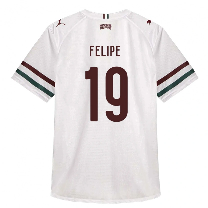 Danxen Femme Maillot Felipe Gustavo Araujo Sousa #19 Blanc Vert Bourgogne Tenues Extérieur 2026/27 T-Shirt