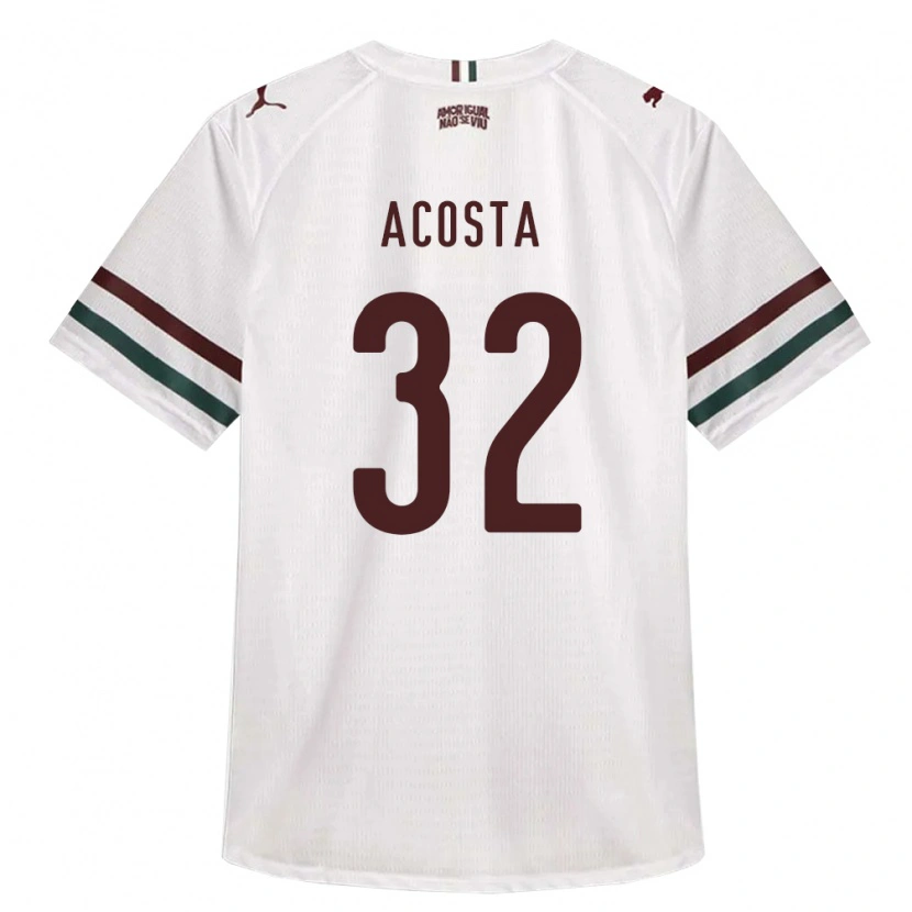 Danxen Femme Maillot Luciano Acosta #32 Blanc Vert Bourgogne Tenues Extérieur 2026/27 T-Shirt