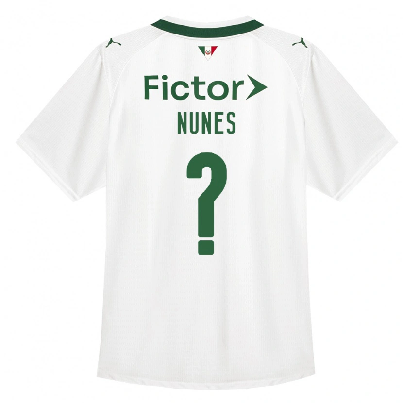 Danxen Femme Maillot Kauã Nunes #0 Vert Blanc Tenues Extérieur 2026/27 T-Shirt