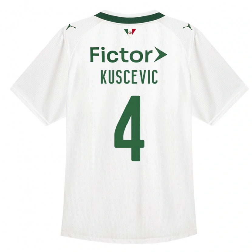 Danxen Femme Maillot Benjamin Kuscevic #4 Vert Blanc Tenues Extérieur 2026/27 T-Shirt