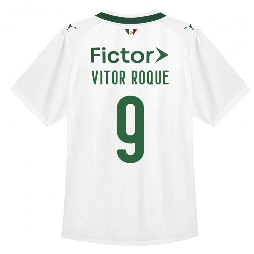Danxen Femme Maillot Vitor Roque #9 Vert Blanc Tenues Extérieur 2026/27 T-Shirt