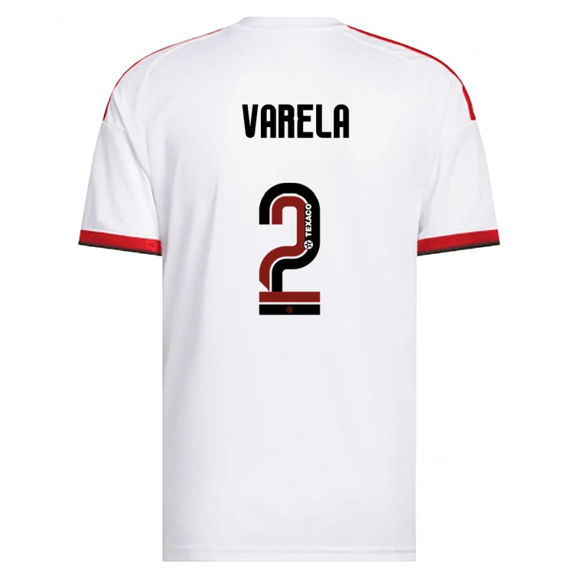 Danxen Femme Maillot Guillermo Varela #2 Blanc Rouge Noir Tenues Extérieur 2026/27 T-Shirt