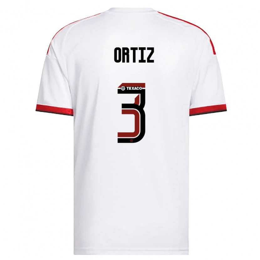 Danxen Femme Maillot Léo Ortiz #3 Blanc Rouge Noir Tenues Extérieur 2026/27 T-Shirt