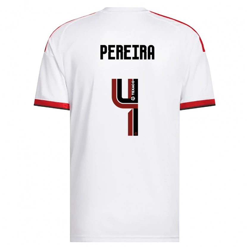 Danxen Femme Maillot Léo Pereira #4 Blanc Rouge Noir Tenues Extérieur 2026/27 T-Shirt