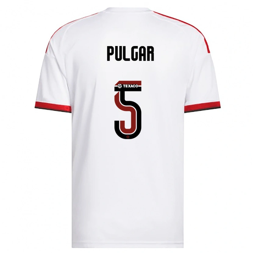 Danxen Femme Maillot Erick Pulgar #5 Blanc Rouge Noir Tenues Extérieur 2026/27 T-Shirt