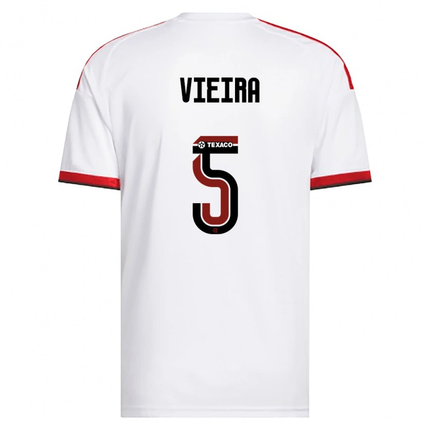 Danxen Femme Maillot Lucas Vieira #5 Blanc Rouge Noir Tenues Extérieur 2026/27 T-Shirt