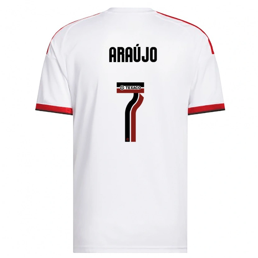 Danxen Femme Maillot Luiz Araújo #7 Blanc Rouge Noir Tenues Extérieur 2026/27 T-Shirt