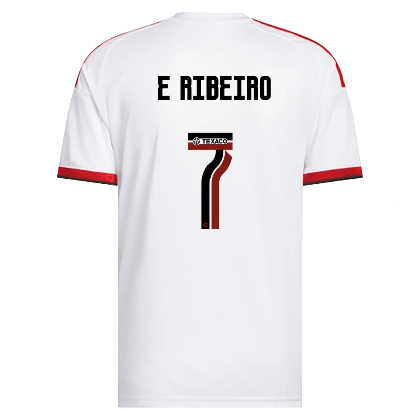Danxen Femme Maillot Everton Ribeiro #7 Blanc Rouge Noir Tenues Extérieur 2026/27 T-Shirt
