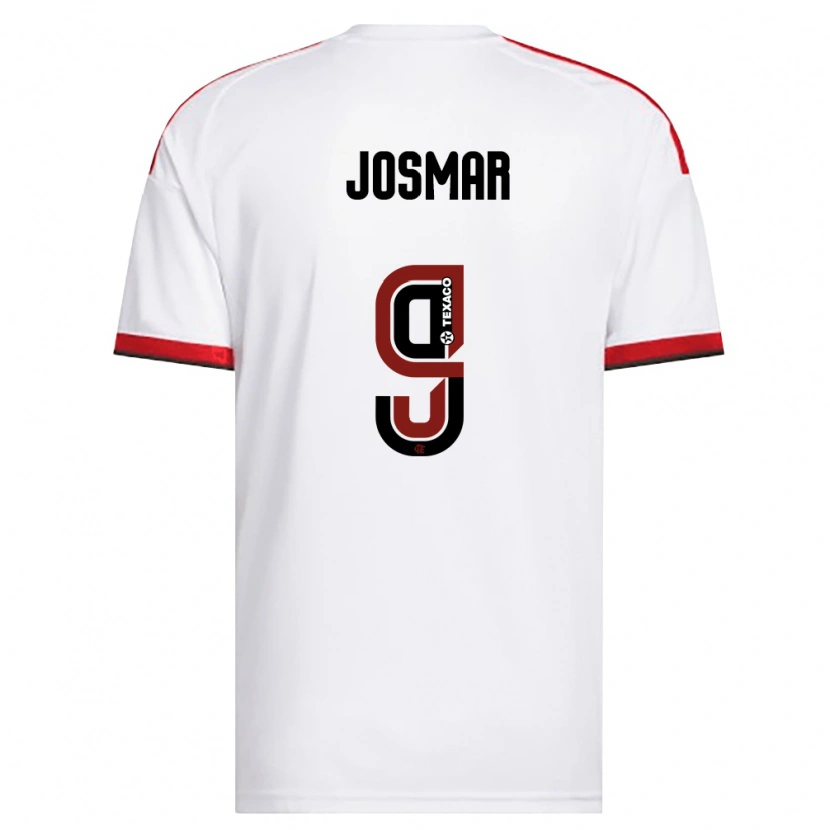 Danxen Femme Maillot Josmar Silva Miranda #9 Blanc Rouge Noir Tenues Extérieur 2026/27 T-Shirt