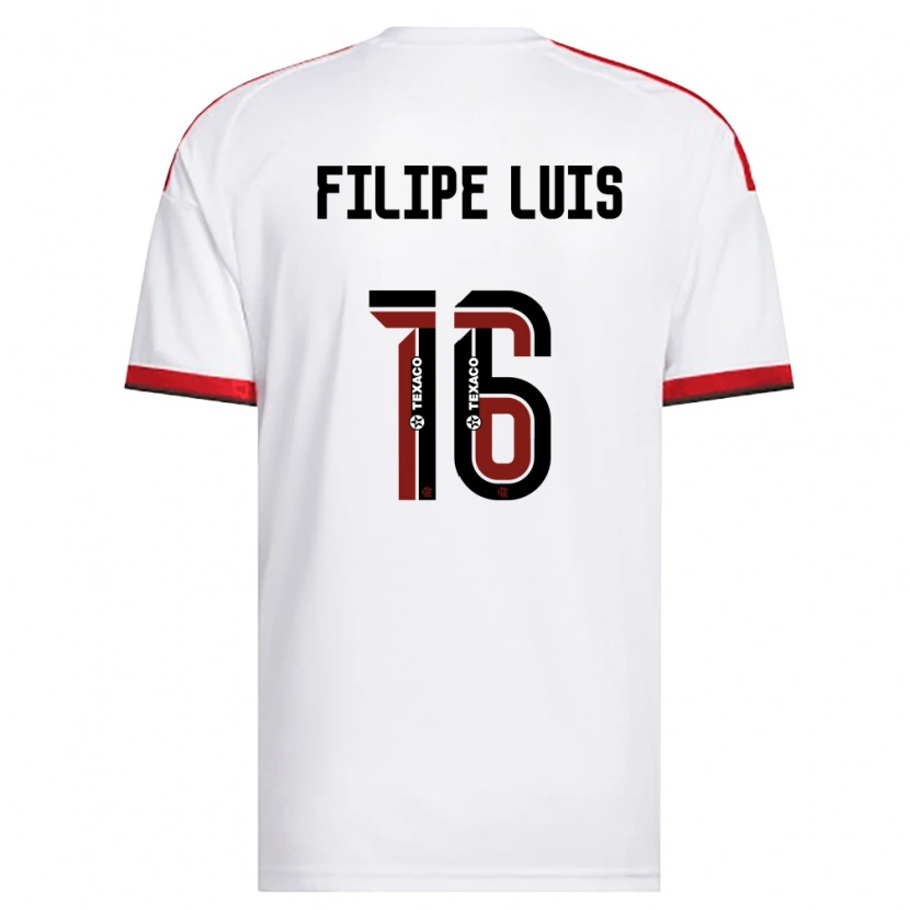 Danxen Femme Maillot Filipe Luis #16 Blanc Rouge Noir Tenues Extérieur 2026/27 T-Shirt