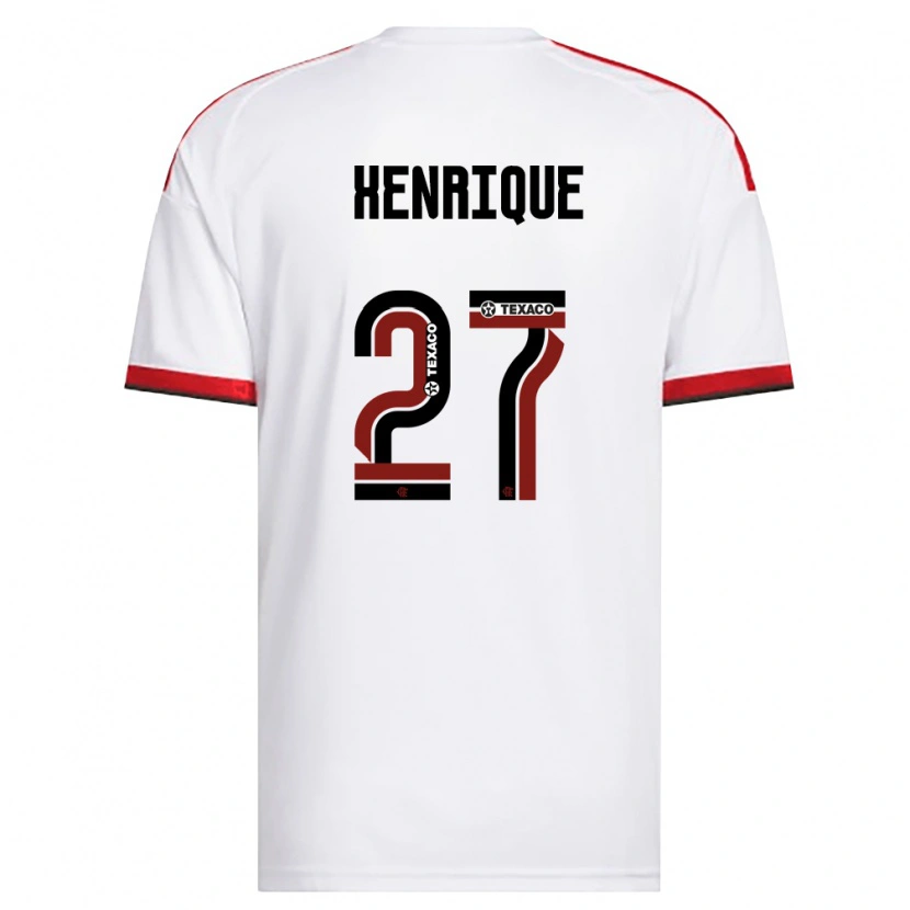 Danxen Femme Maillot Bruno Henrique #27 Blanc Rouge Noir Tenues Extérieur 2026/27 T-Shirt